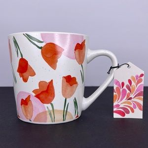 Morning Meadow Red Tulip Floral  Mug